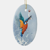 Eisvogelfliegen aus dem Wasser heraus Keramikornament (Rechts)