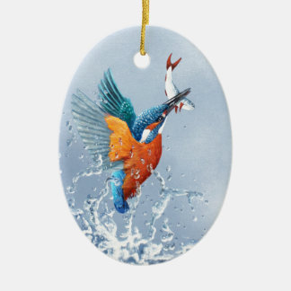 Eisvogelfliegen aus dem Wasser heraus Keramikornament