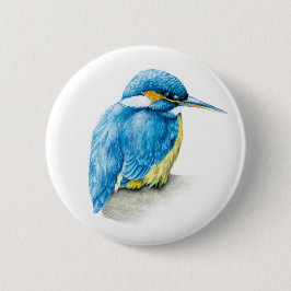 EisvogelWatercolorkunstknopf/-Abzeichen Button
