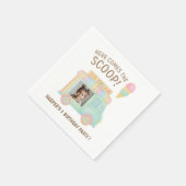 Eiswagen-Regenbogen-Foto mit individuellem Design Serviette (Ecke)