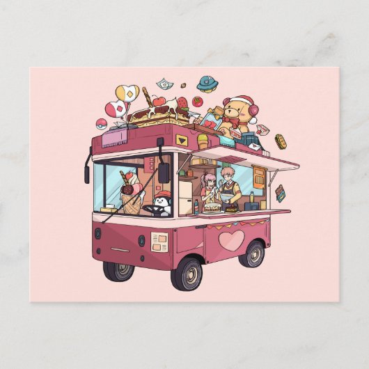 Eiswagen Van Postkarte (Vorderseite)