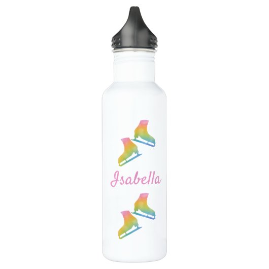 Eiswasserflasche mit Skaten Skate Regenbogen Edelstahlflasche (Links)