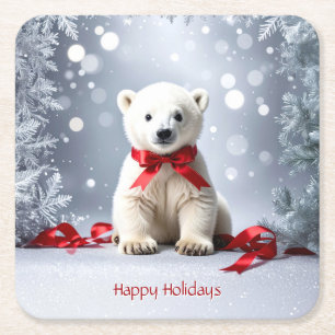 Eisweihnachtsfeiertag Papieruntersetzer Rechteckiger Pappuntersetzer