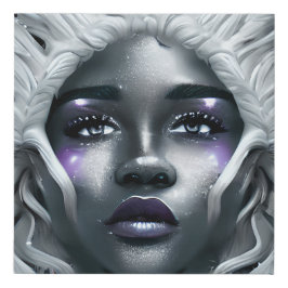 Eiswinterschnee Königin Melanin Prinzessin Schwarz Künstlicher Leinwanddruck