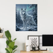 Eiswolf Gefrorene boreale Wildnis Poster (Heimbüro)