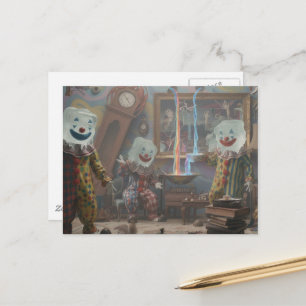 Eiswürfel Clowns surrealer Zirkus Postkarte
