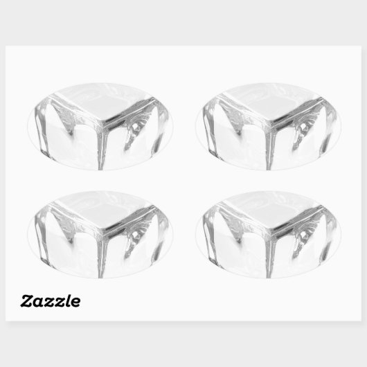 Eiswürfel Ovaler Aufkleber (Blatt)