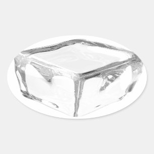 Eiswürfel Ovaler Aufkleber