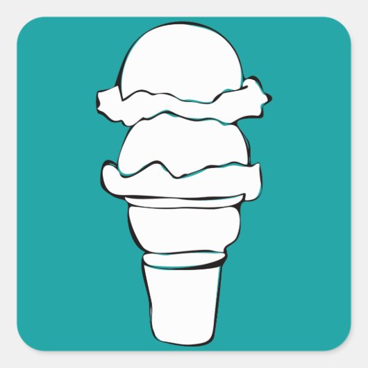 Eiswürfel Quadratischer Aufkleber (Vorderseite)