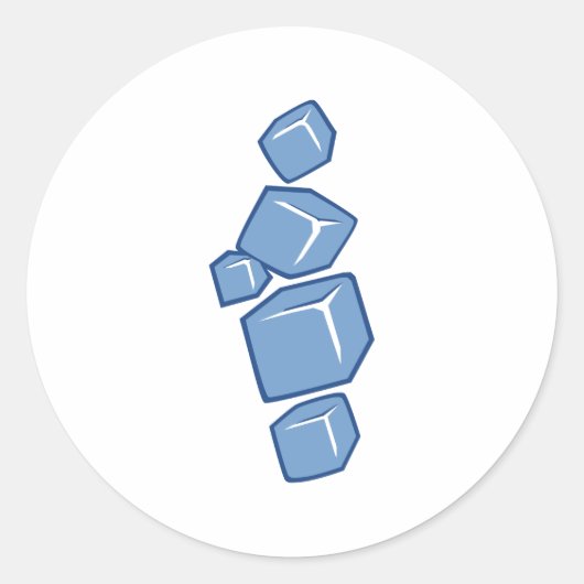 Eiswürfel Runder Aufkleber (Vorderseite)