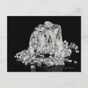 Eiswürfel schmelzen zu Diamanten Postkarte