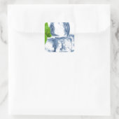 Eiswürfel selbst cool quadratischer aufkleber (Tasche)