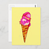 Eiswürfelgelat niedliche Küche Postkarte (Vorne/Hinten)