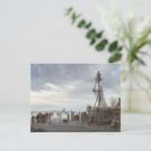 Eiszeit in der Nähe eines Holzbeobachtungsturms Postkarte (Stehend Vorderseite)