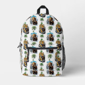 Eiszeit Mammoth Saberzahnzahn Tiger Muster Design Bedruckter Rucksack (Vorderseite)
