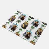 Eiszeit Mammoth Saberzahnzahn Tiger Muster Design Fußmatte (Schrägansicht)