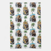 Eiszeit Mammoth Saberzahnzahn Tiger Muster Design Geschirrtuch (Vertikal)