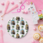 Eiszeit Mammoth Saberzahnzahn Tiger Muster Design Pappteller (Party)