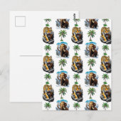 Eiszeit Mammoth Saberzahnzahn Tiger Muster Design Postkarte (Vorne/Hinten)