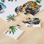 Eiszeit Mammoth Saberzahnzahn Tiger Muster Design Puzzle (Seite)