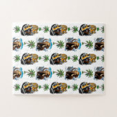 Eiszeit Mammoth Saberzahnzahn Tiger Muster Design Puzzle (Horizontal)