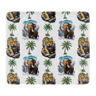 Eiszeit Mammoth Saberzahnzahn Tiger Muster Design Schneidebrett