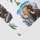 Eiszeit Mammoth Saberzahnzahn Tiger Muster Design Seidenpapier (Detail)