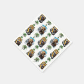 Eiszeit Mammoth Saberzahnzahn Tiger Muster Design Serviette (Ecke)