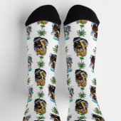 Eiszeit Mammoth Saberzahnzahn Tiger Muster Design Socken (Oben)