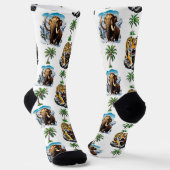 Eiszeit Mammoth Saberzahnzahn Tiger Muster Design Socken (Gewinkelt)
