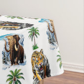 Eiszeit Mammoth Saberzahnzahn Tiger Muster Design Tischdecke (Beispiel)