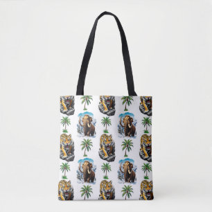 Eiszeit-Mammut-Säbelzahn-Tiger-Muster-Design Tasche