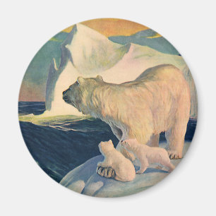 Eiszeitliche Eisbären auf Eisberg, Wilde Arktis-Ti Magnet