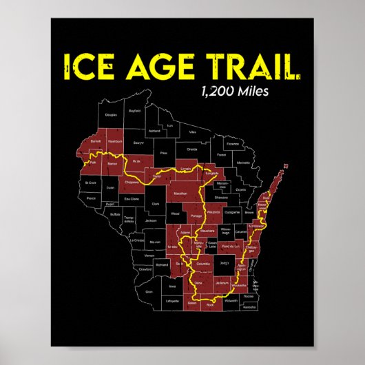 Eiszeitpfad Wisconsin Weitwanderweg Landschaft Poster (Vorne)