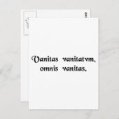 Eitelkeit der Eitelkeiten, alles ist Eitelkeit. Postkarte (Vorne/Hinten)