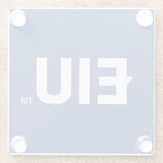 EIU-Blockbuchstabe Glasuntersetzer (Rückseite)