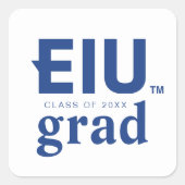 EIU-Blockbuchstabe Quadratischer Aufkleber (Vorderseite)