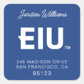 EIU-Blockbuchstabe Quadratischer Aufkleber (Vorderseite)