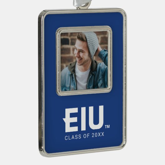 EIU-Blockbuchstabe Rahmen-Ornament Silber (Rechts)