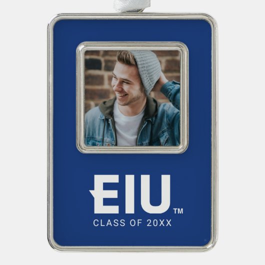 EIU-Blockbuchstabe Rahmen-Ornament Silber (Vorderseite)