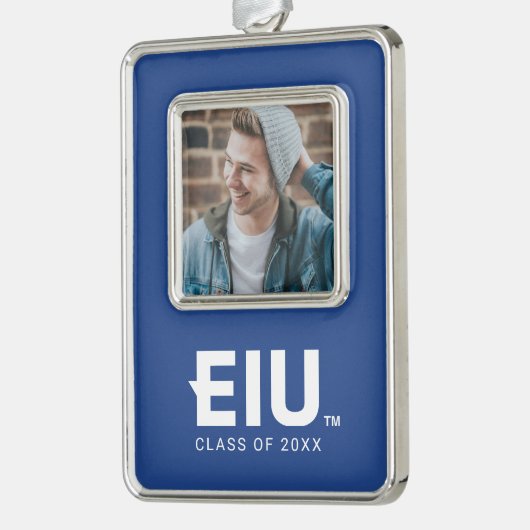 EIU-Blockbuchstabe Rahmen-Ornament Silber (Links)