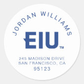 EIU-Blockbuchstabe Runder Aufkleber (Vorderseite)