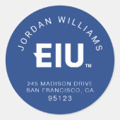 EIU-Blockbuchstabe Runder Aufkleber (Vorderseite)