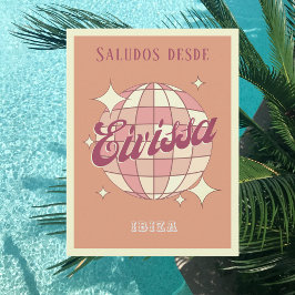 Eivissa Ibiza España Retro Vintages Party Postkart Postkarte