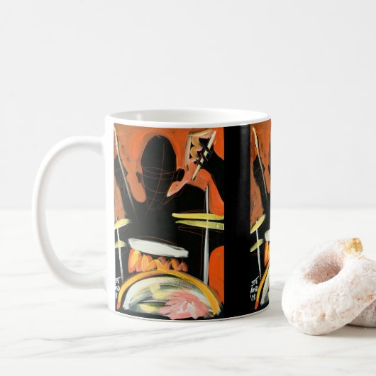 ejgoldguru - Acrylic - Ein Fest der Drummer Kaffeetasse (Mit Donut)