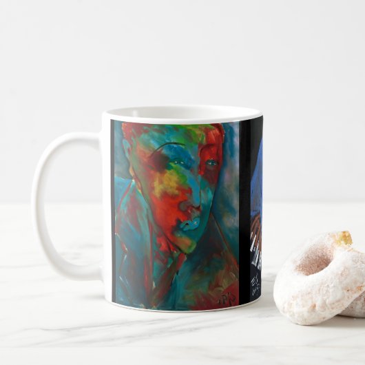 Ejgoldguru - Akryllisch - Portrait eines Engels Kaffeetasse (Mit Donut)