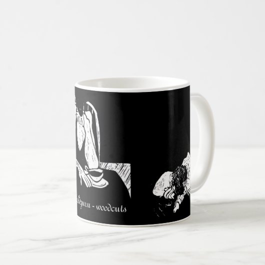Ejgoldguru - Holzschnitte Kaffeetasse (VorderseiteRechts)