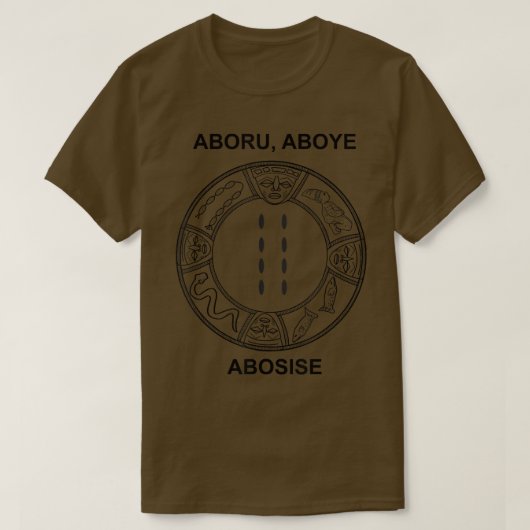 Eji Ogbe, Ifa, Aboru Aboye Abosise, Yoruba T-Shirt (Design vorne)