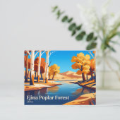 Ejina-Pappelwald China Postkarte (Stehend Vorderseite)