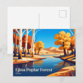 Ejina-Pappelwald China Postkarte (Vorne/Hinten)